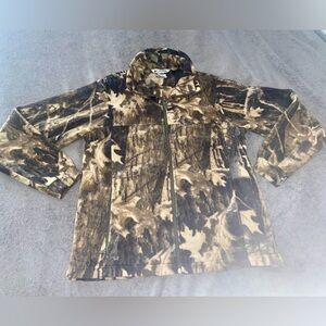 Youth 18/20 camo Columbia Zip Camouflage Fleece Hunting Jacket fits like women M